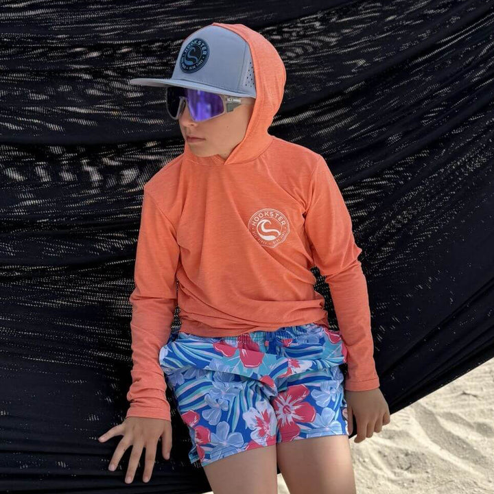 Reel Classic Kids UV Hoodie in Coral
