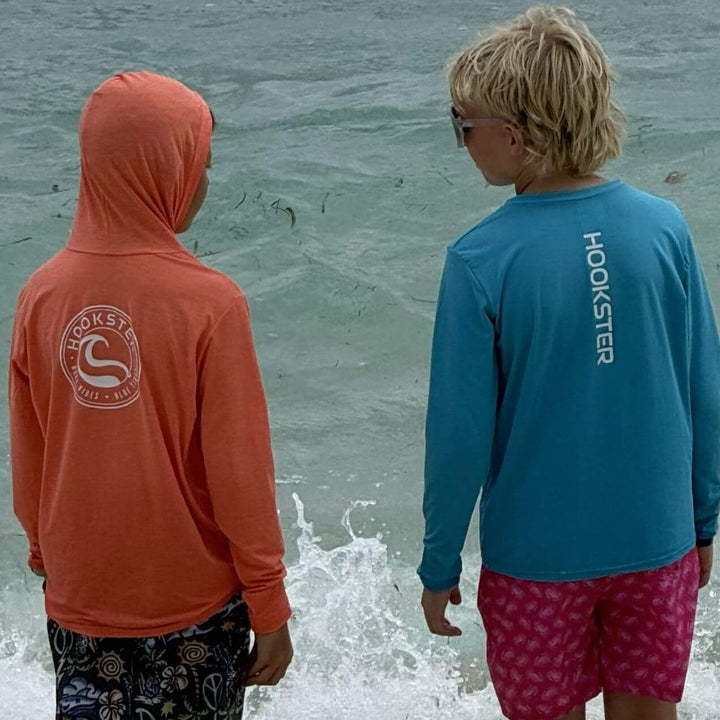 Reel Classic Kids UV Hoodie in Coral