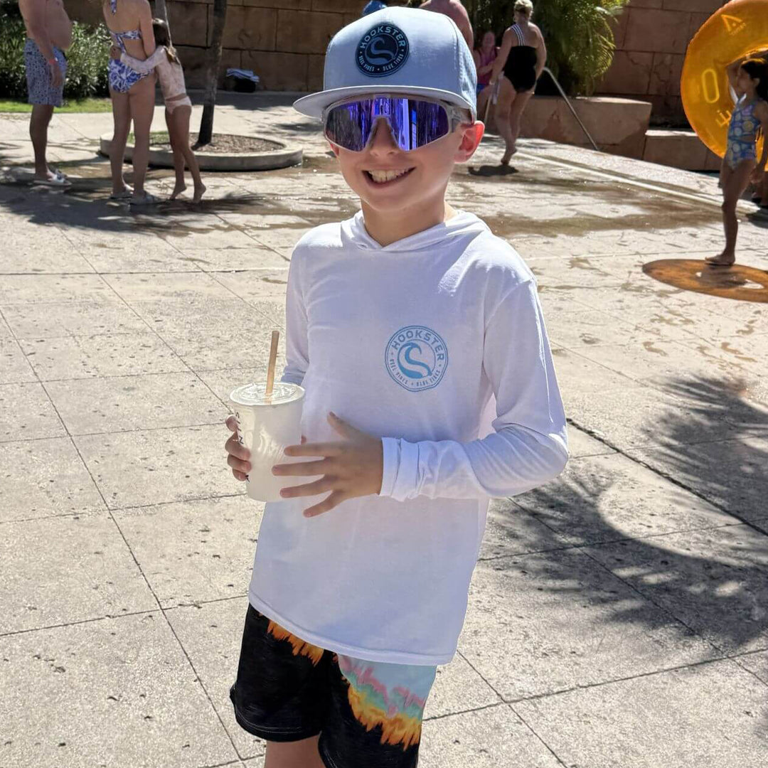 Reel Classic Kids UV Hoodie in White