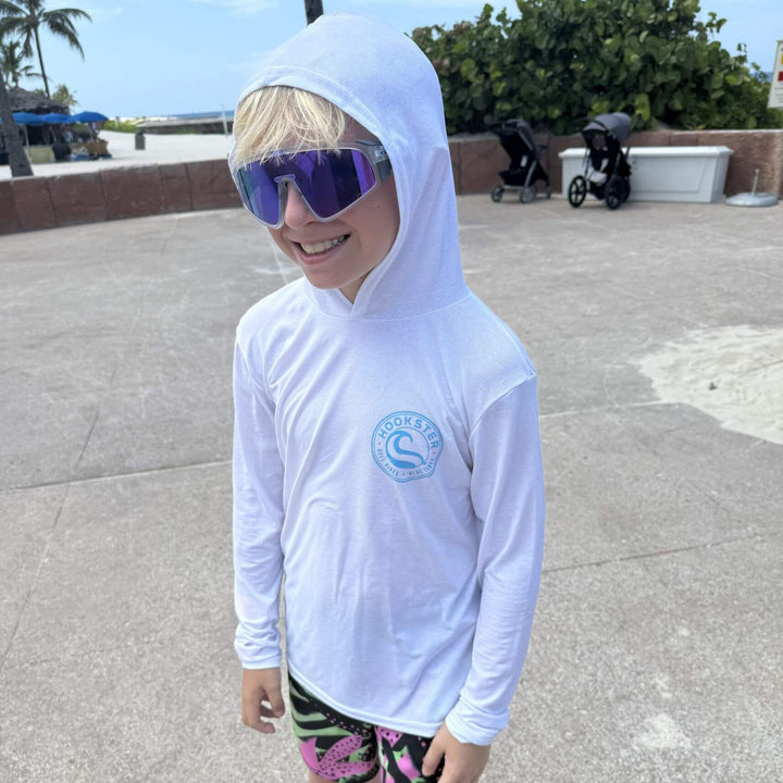 Reel Classic Kids UV Hoodie in White