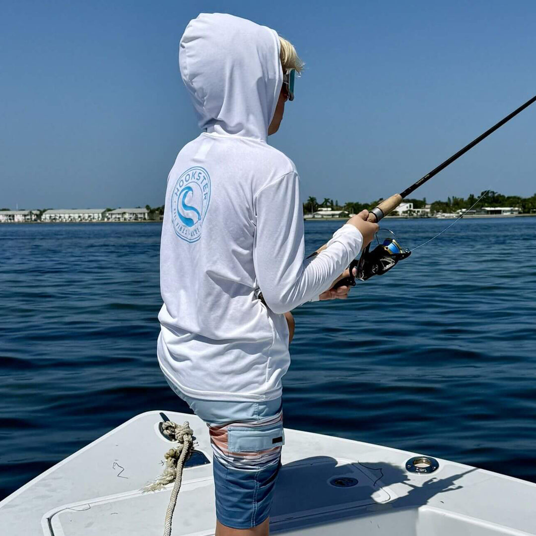 Reel Classic Kids UV Hoodie in White