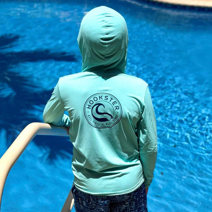 Reel Classic Kids UV Hoodie in Mint Green