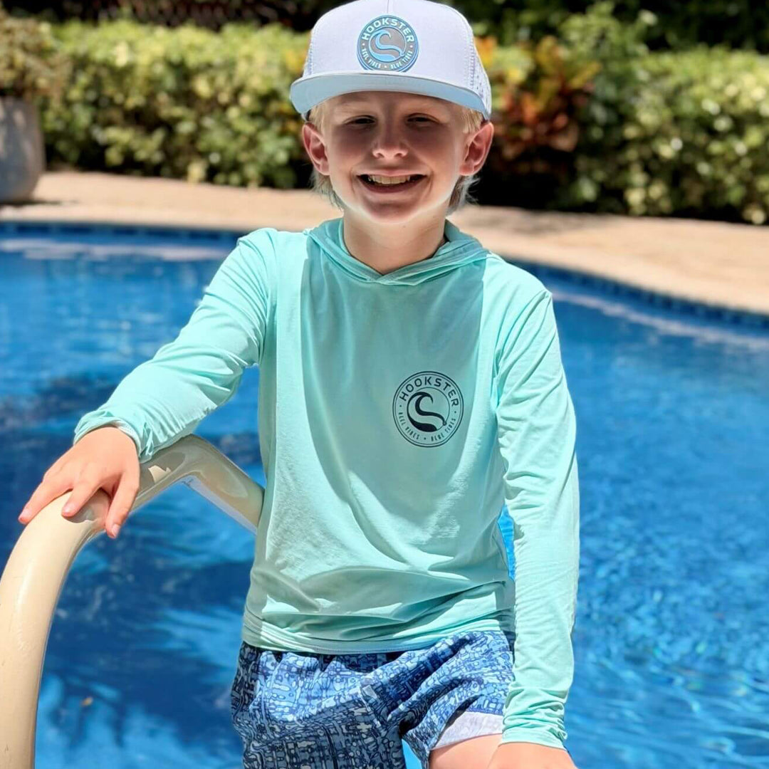 Reel Classic Kids UV Hoodie in Mint Green